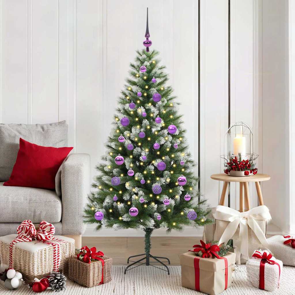 Vidaxl árbol de Navidad artificial abatible con nieve cubierto 150 cm