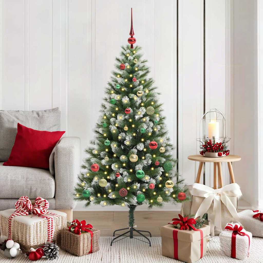 Vidaxl árbol de Navidad artificial abatible con nieve cubierto 150 cm