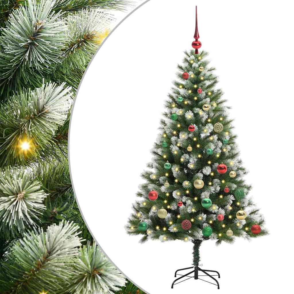 Vidaxl árbol de Navidad artificial abatible con nieve cubierto 150 cm