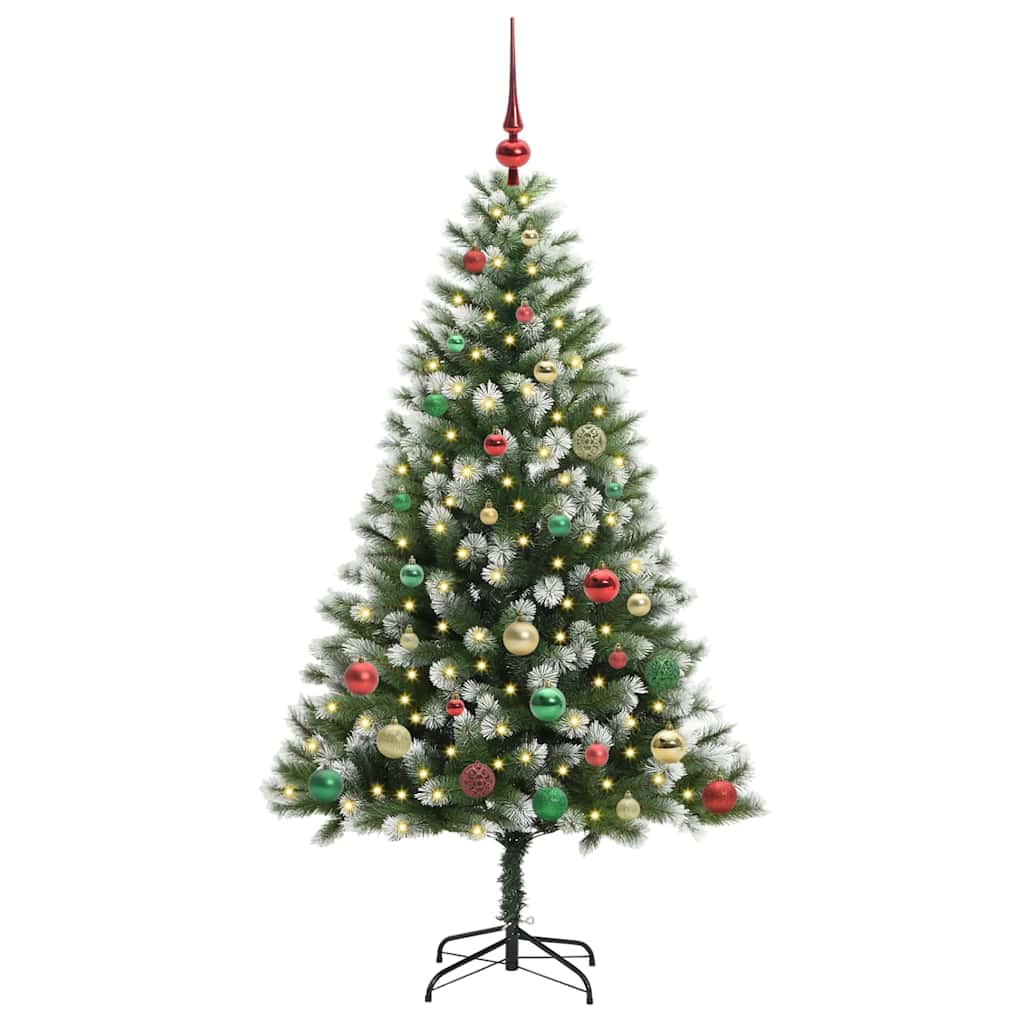 Vidaxl árbol de Navidad artificial abatible con nieve cubierto 150 cm