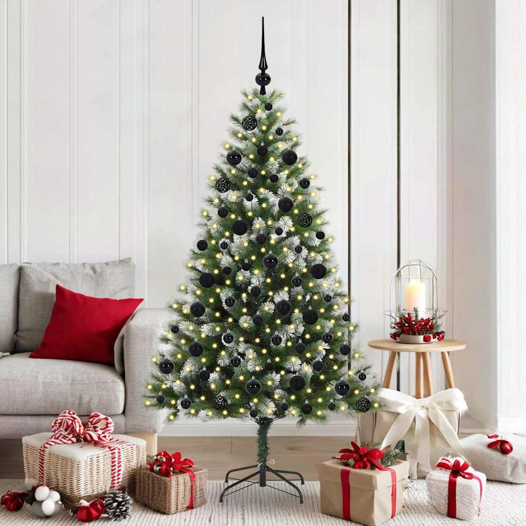 Vidaxl árbol de Navidad artificial abatible con nieve cubierta 180 cm