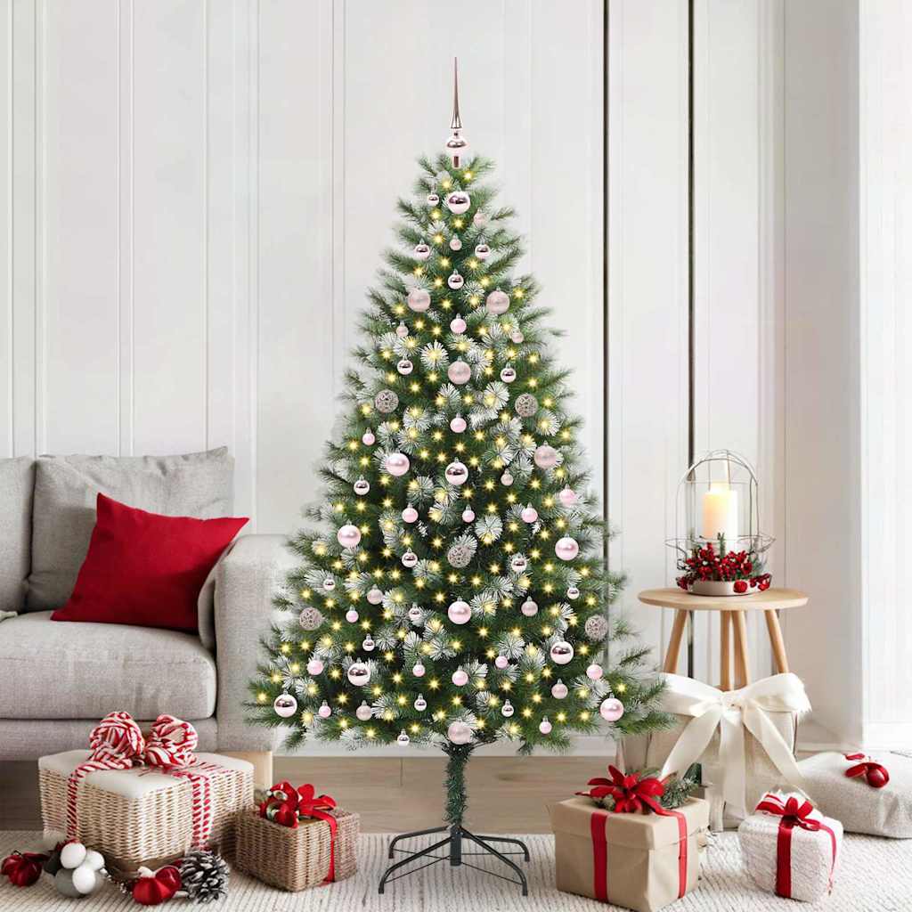 Vidaxl albero di Natale artificiale a cerniera con neve coperta 180 cm