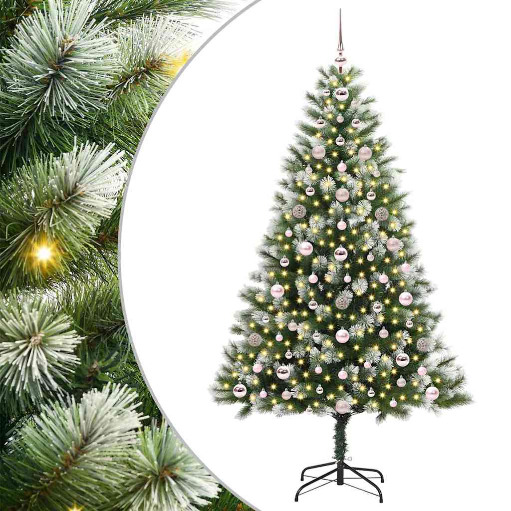 Vidaxl albero di Natale artificiale a cerniera con neve coperta 180 cm