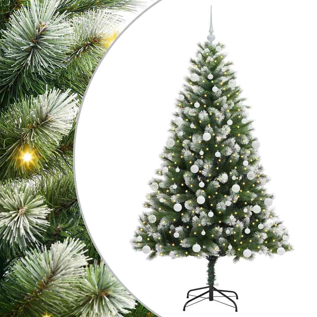 Vidaxl árbol de Navidad artificial abatible con nieve cubierta 180 cm