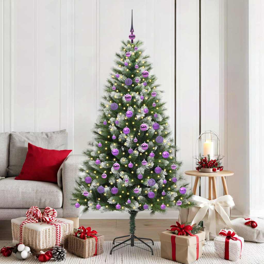 Vidaxl albero di Natale artificiale a cerniera con neve coperta 180 cm