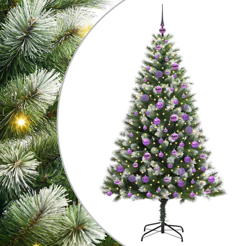 Vidaxl albero di Natale artificiale a cerniera con neve coperta 180 cm
