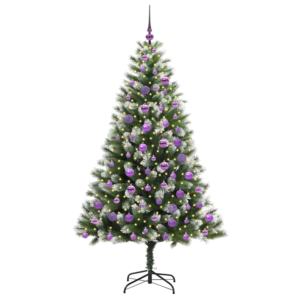 Vidaxl albero di Natale artificiale a cerniera con neve coperta 180 cm
