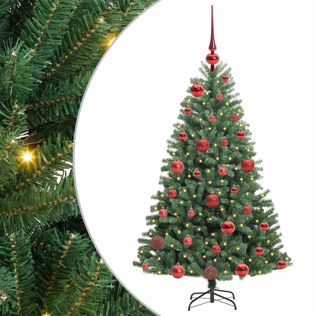 Vidaxl kunstmatige inklapbare kerstboom groen 120 cm pvc en metaal