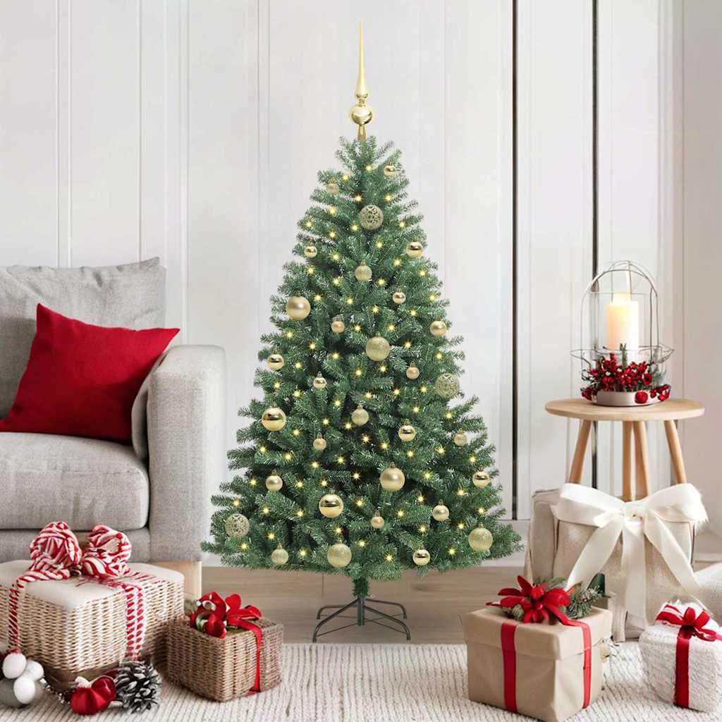 Vidaxl kunstmatige inklapbare kerstboom groen 120 cm pvc en metaal