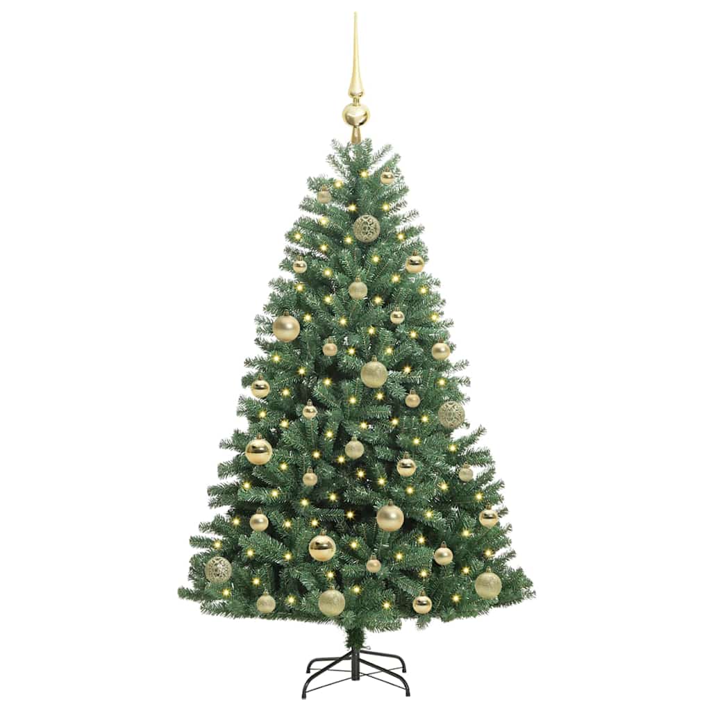 Vidaxl kunstmatige inklapbare kerstboom groen 120 cm pvc en metaal