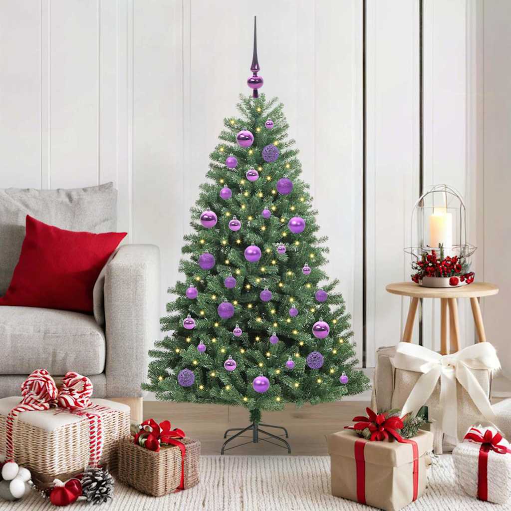 Vidaxl kunstmatige inklapbare kerstboom groen 120 cm pvc en metaal