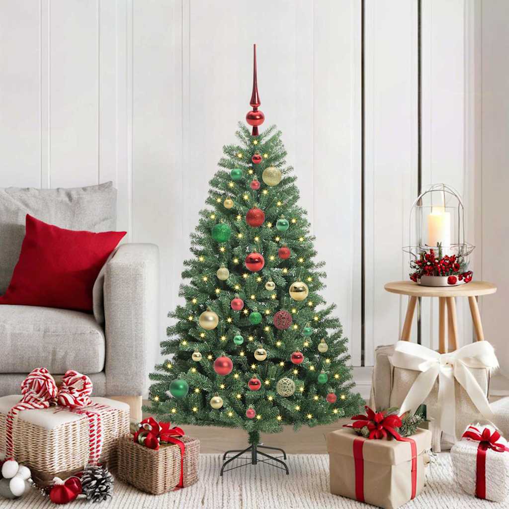Vidaxl kunstmatige inklapbare kerstboom groen 120 cm pvc en metaal