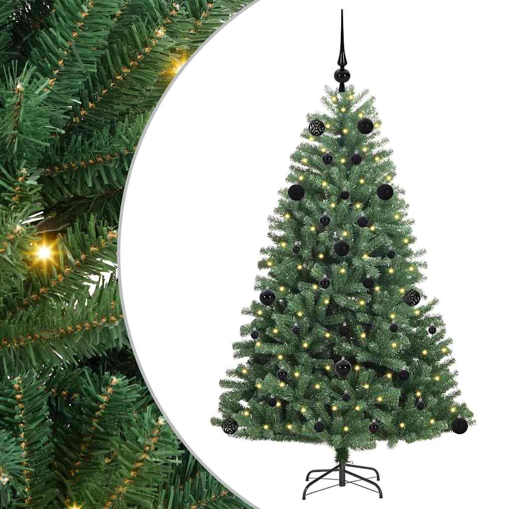 Vidaxl kunstmatige inklapbare kerstboom groen 150 cm pvc en metaal