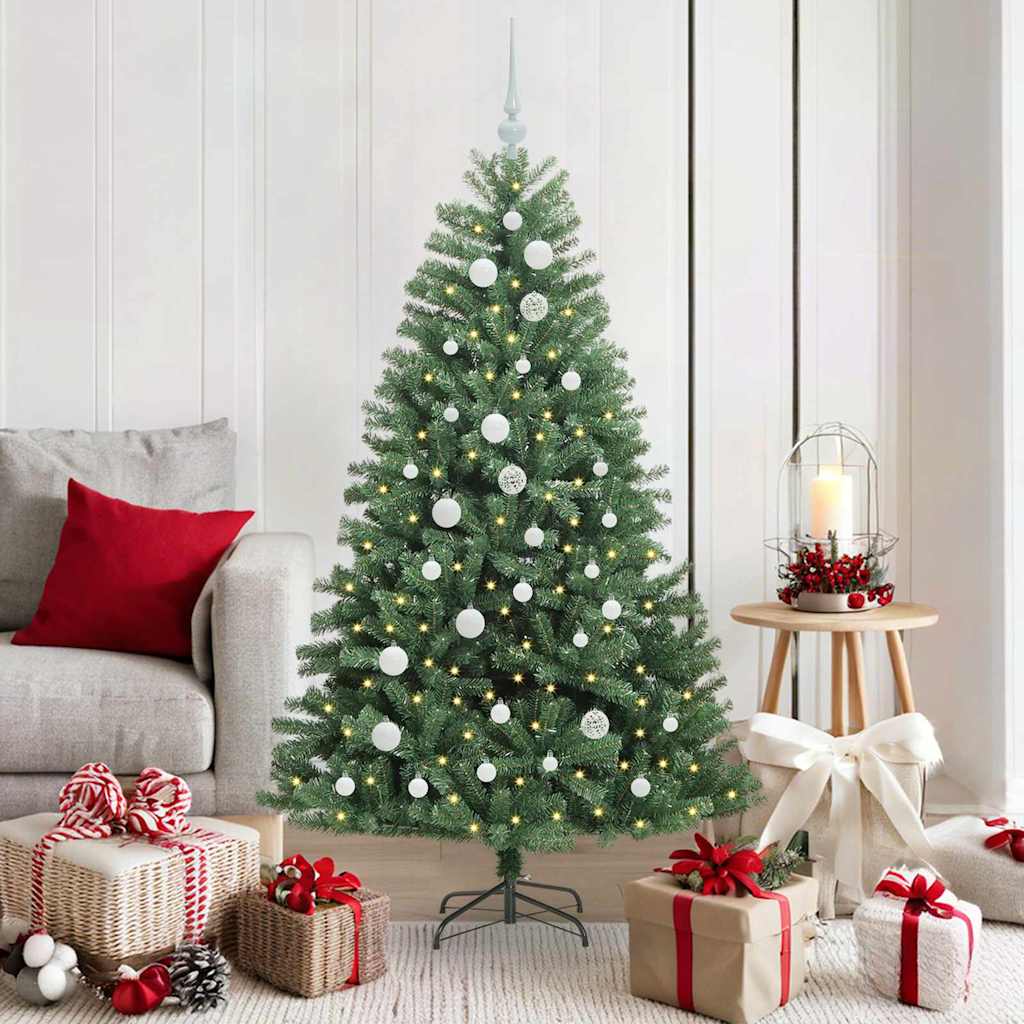 Vidaxl kunstmatige inklapbare kerstboom groen 150 cm pvc en metaal