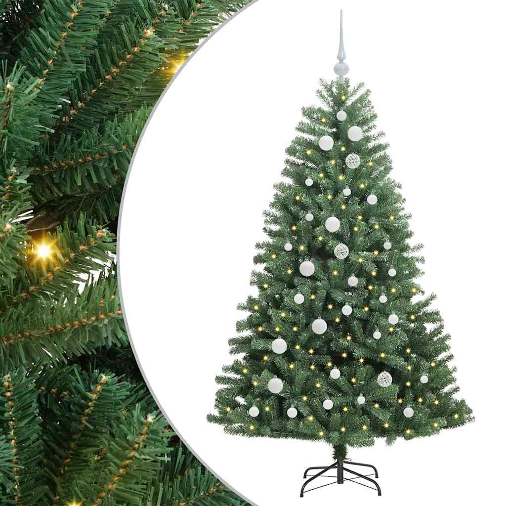 Vidaxl kunstmatige inklapbare kerstboom groen 150 cm pvc en metaal