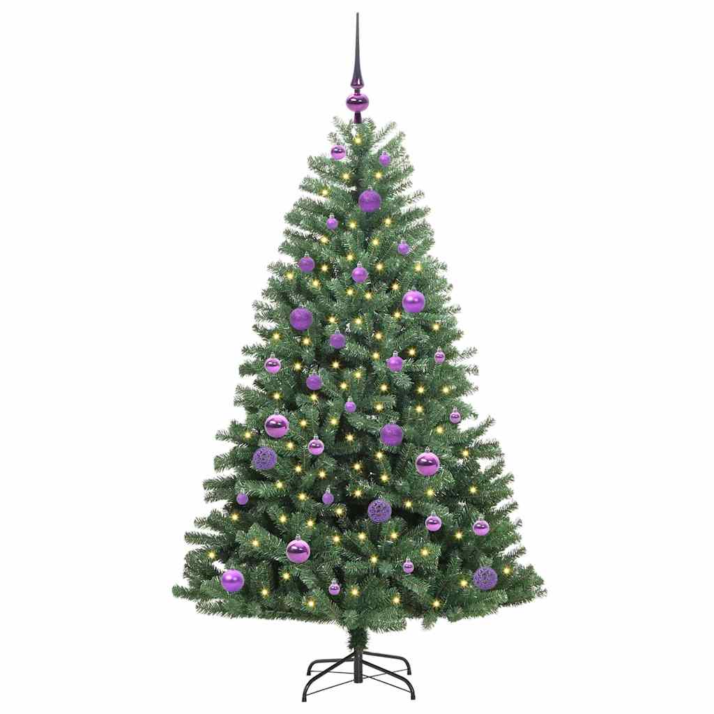 Vidaxl kunstmatige inklapbare kerstboom groen 150 cm pvc en metaal