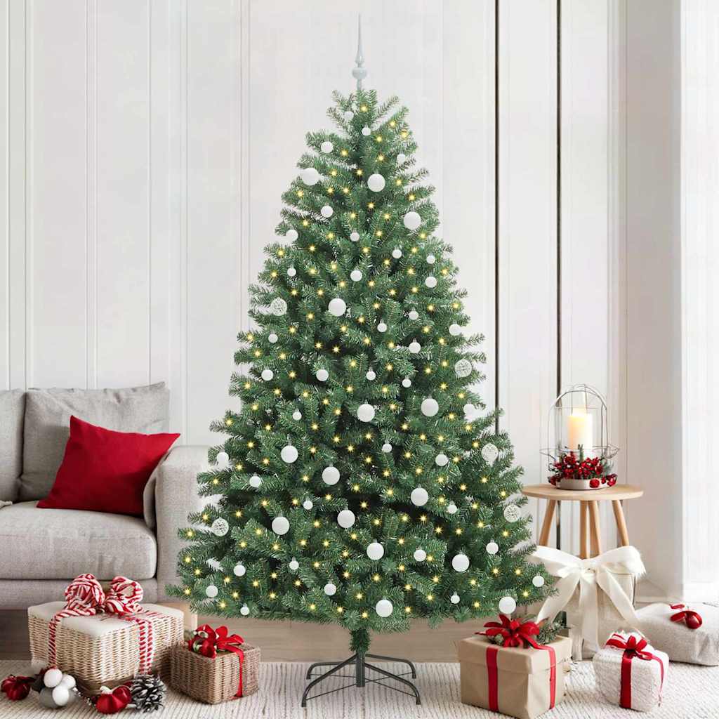 Vidaxx árbol de Navidad artificial plegable verde 210 cm PVC y metal