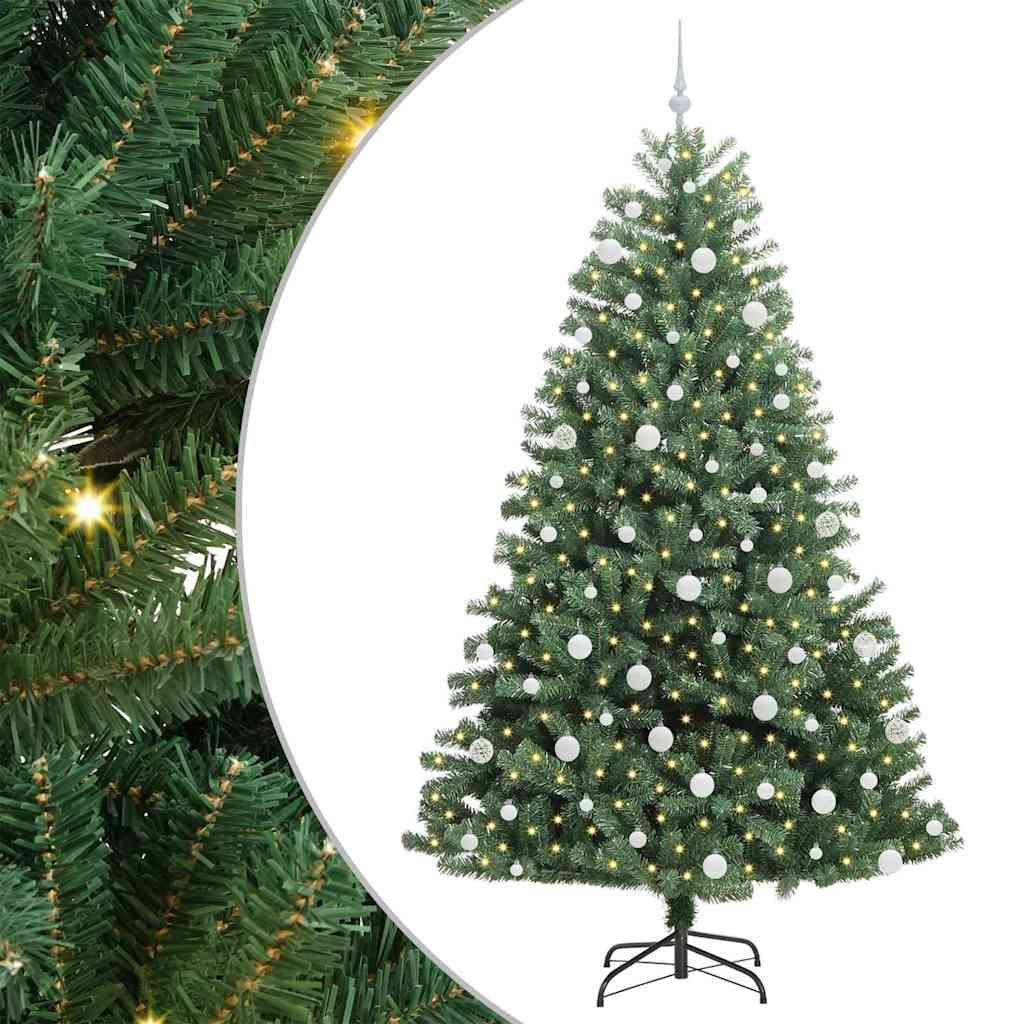 Vidaxx árbol de Navidad artificial plegable verde 210 cm PVC y metal
