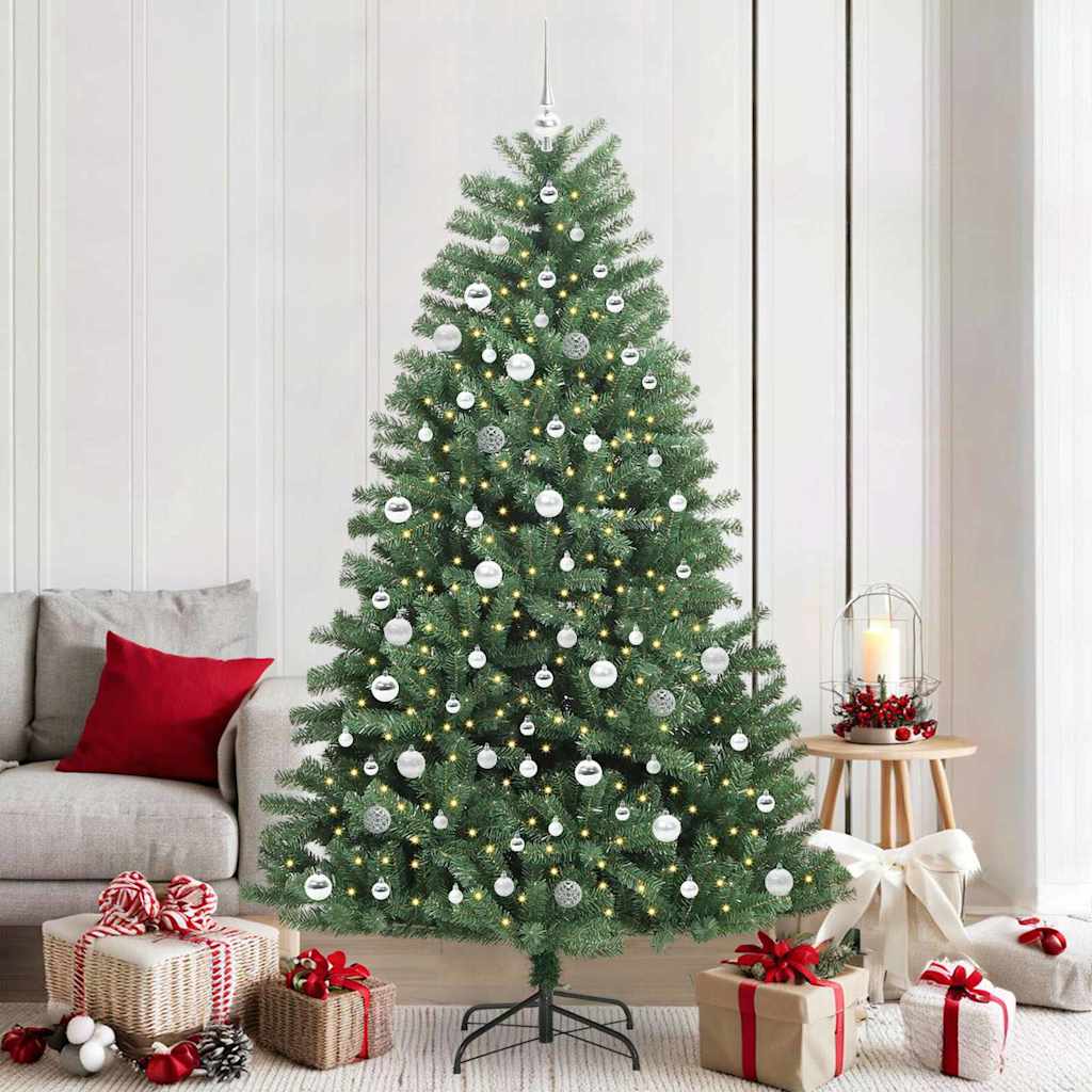 Vidaxx árbol de Navidad artificial plegable verde 210 cm PVC y metal