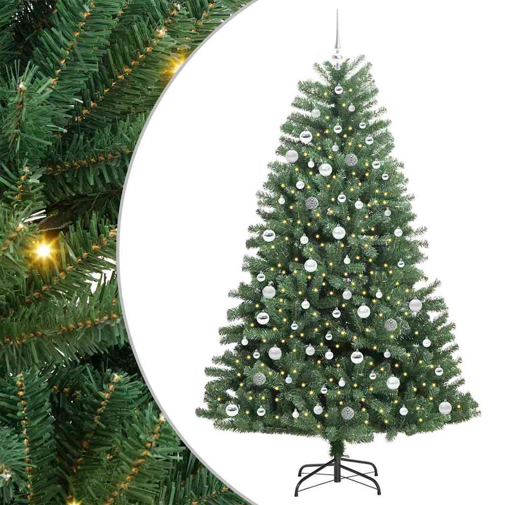 Vidaxx árbol de Navidad artificial plegable verde 210 cm PVC y metal