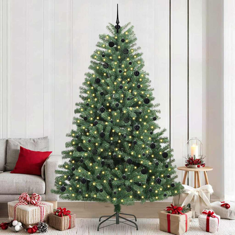 Vidaxl kunstmatige inklapbare kerstboom groen 240 cm pvc en metaal