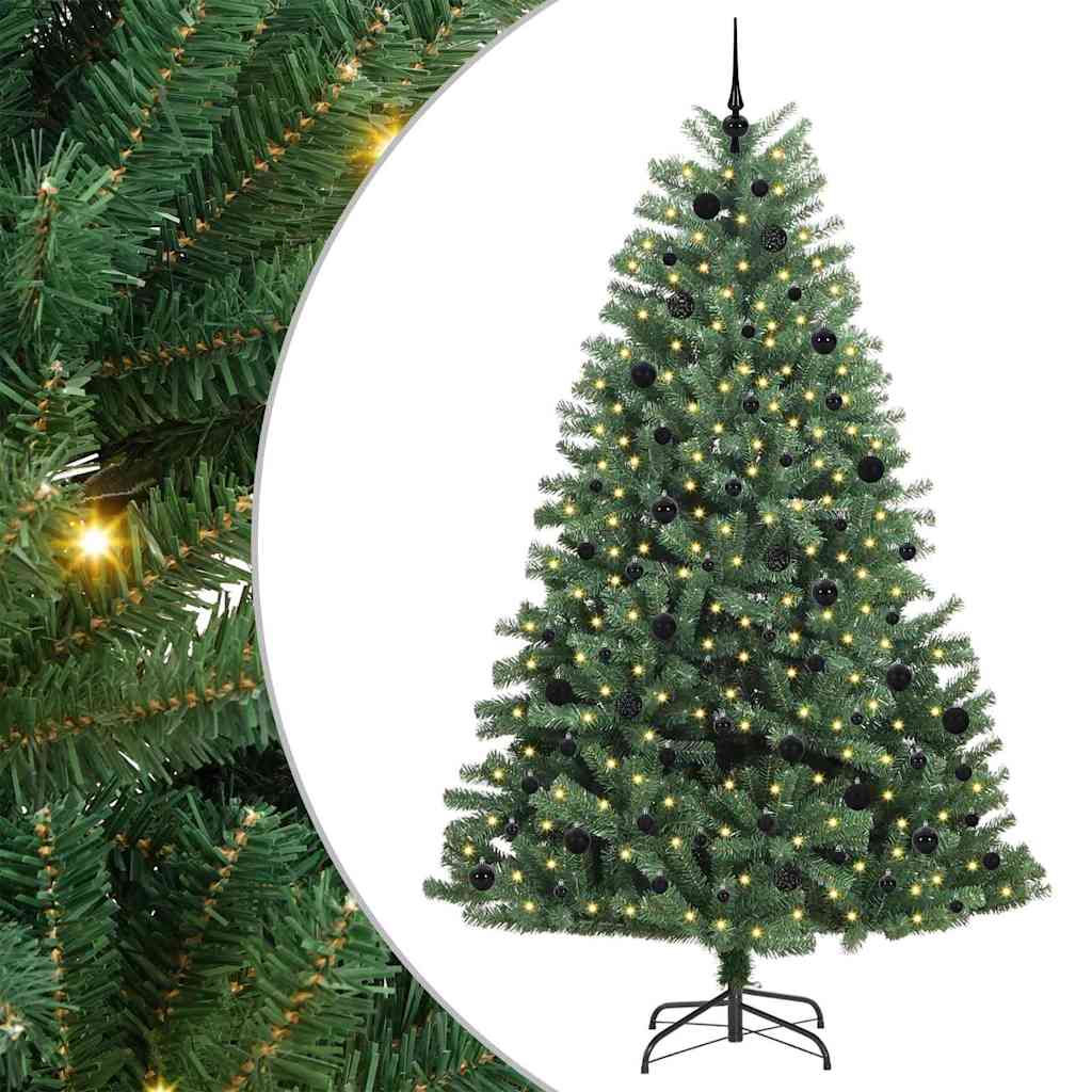 Vidaxl kunstmatige inklapbare kerstboom groen 240 cm pvc en metaal