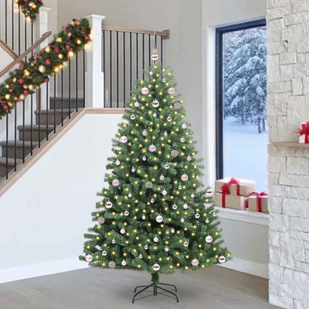 Vidaxl kunstmatige inklapbare kerstboom groen 240 cm pvc en metaal