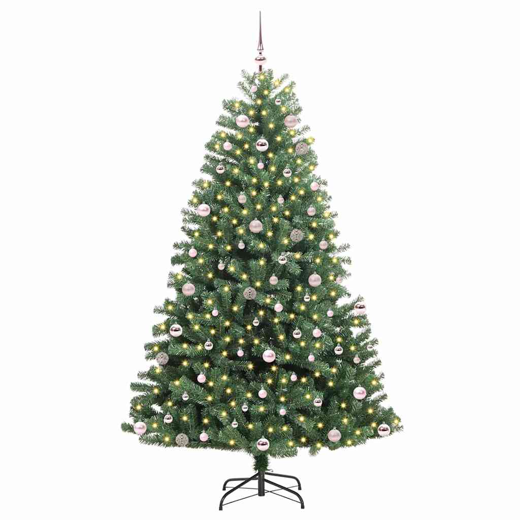 Vidaxl kunstmatige inklapbare kerstboom groen 240 cm pvc en metaal