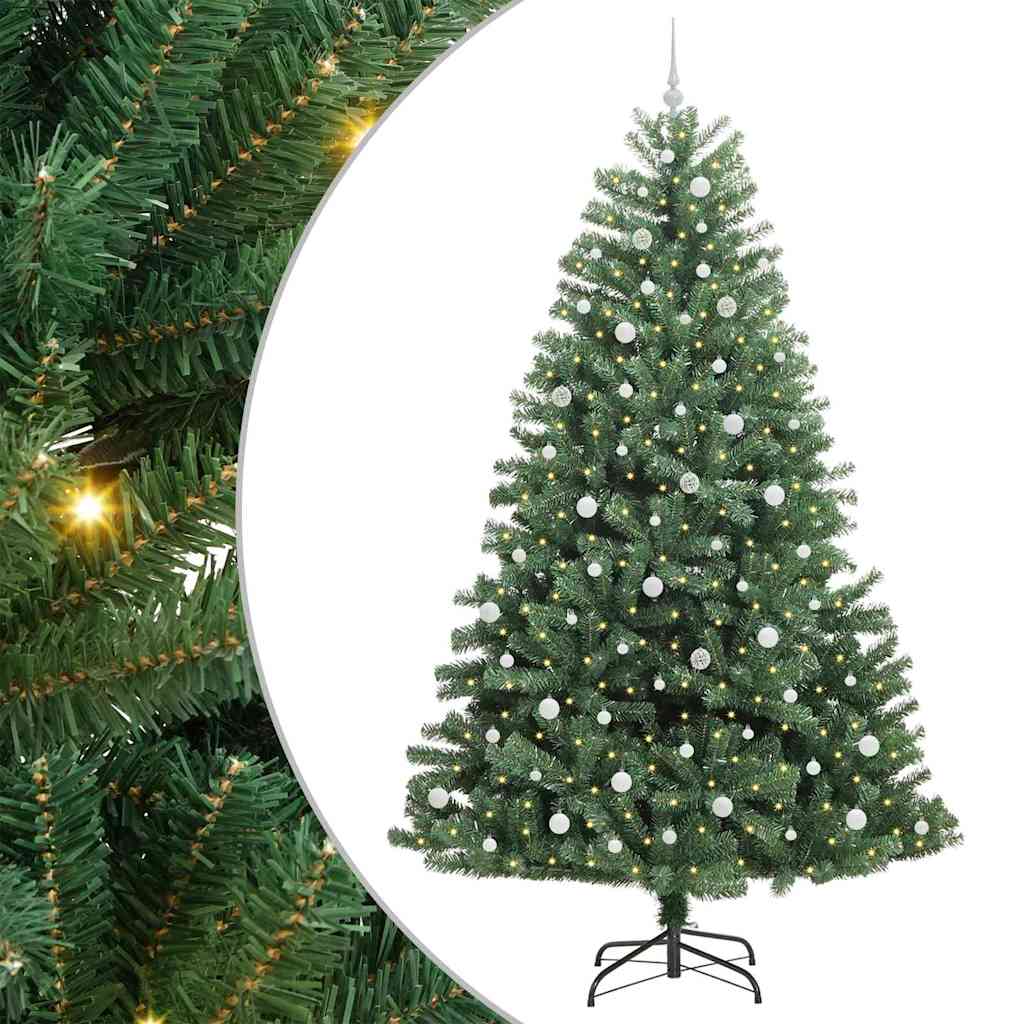 Vidaxl kunstmatige inklapbare kerstboom groen 240 cm pvc en metaal