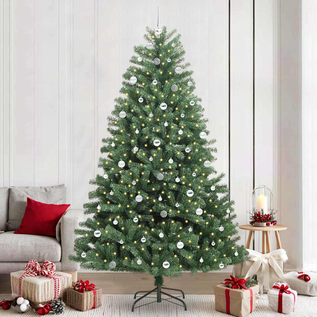 Vidaxl kunstmatige inklapbare kerstboom groen 240 cm pvc en metaal