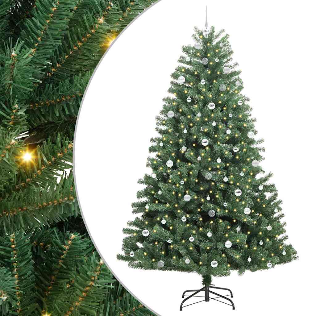 Vidaxl kunstmatige inklapbare kerstboom groen 240 cm pvc en metaal