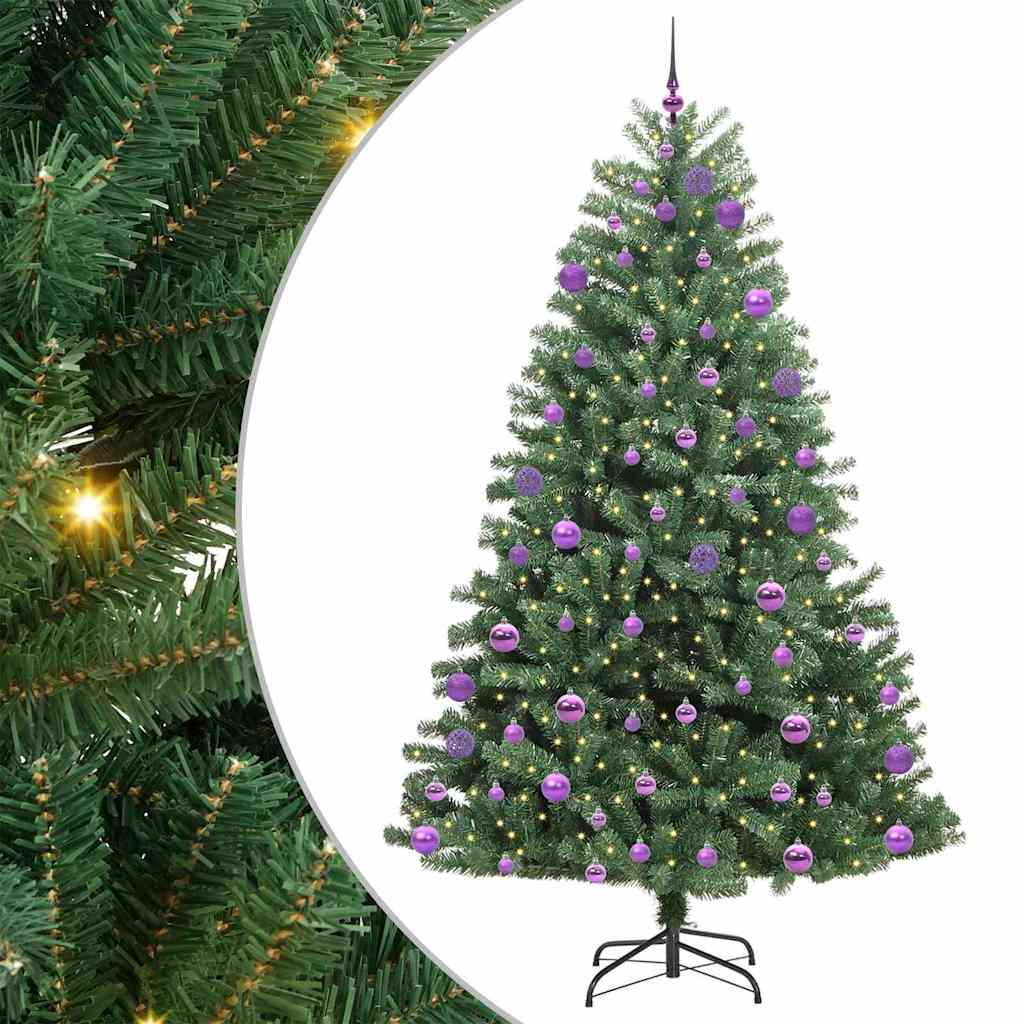 Vidaxx árbol de Navidad artificial plegable verde 240 cm PVC y metal