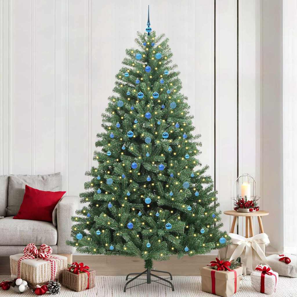 Vidaxl kunstmatige inklapbare kerstboom groen 240 cm pvc en metaal