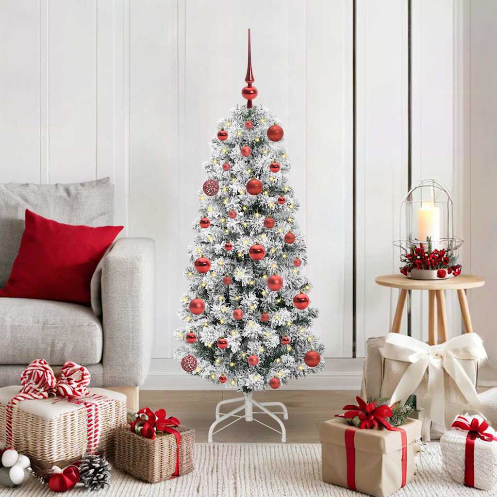 Vidaxx albero di Natale pieghevole artificiale verde e bianco 120 cm