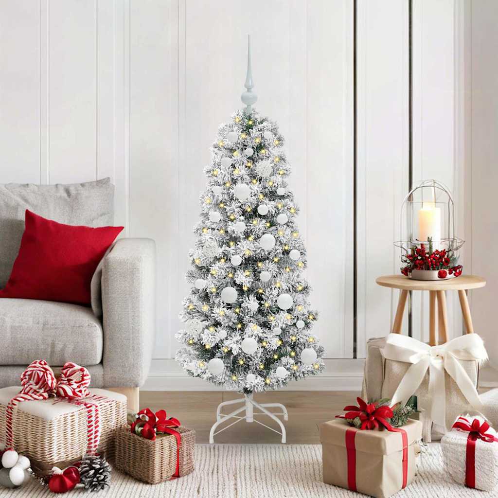 Vidaxl kunstmatige inklapbare kerstboom groen en wit 120 cm