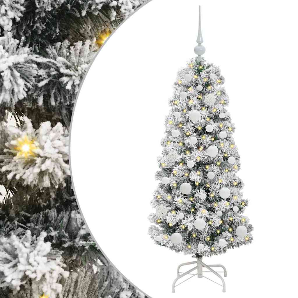Vidaxl kunstmatige inklapbare kerstboom groen en wit 120 cm