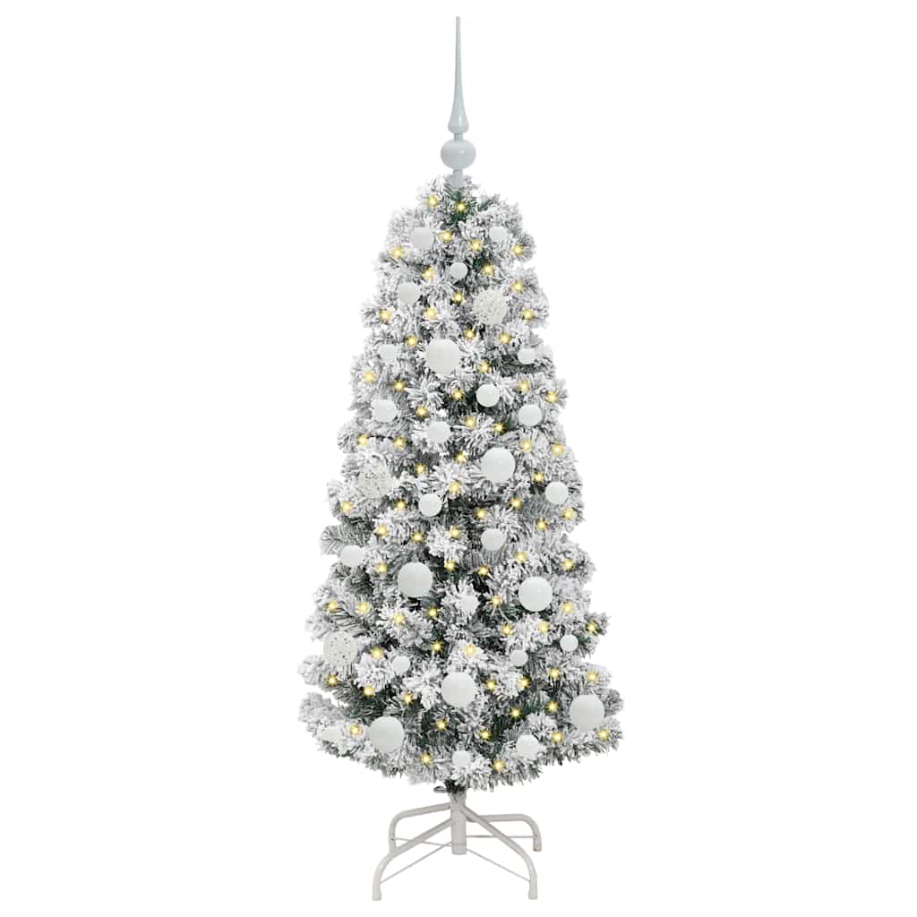 Vidaxl kunstmatige inklapbare kerstboom groen en wit 120 cm