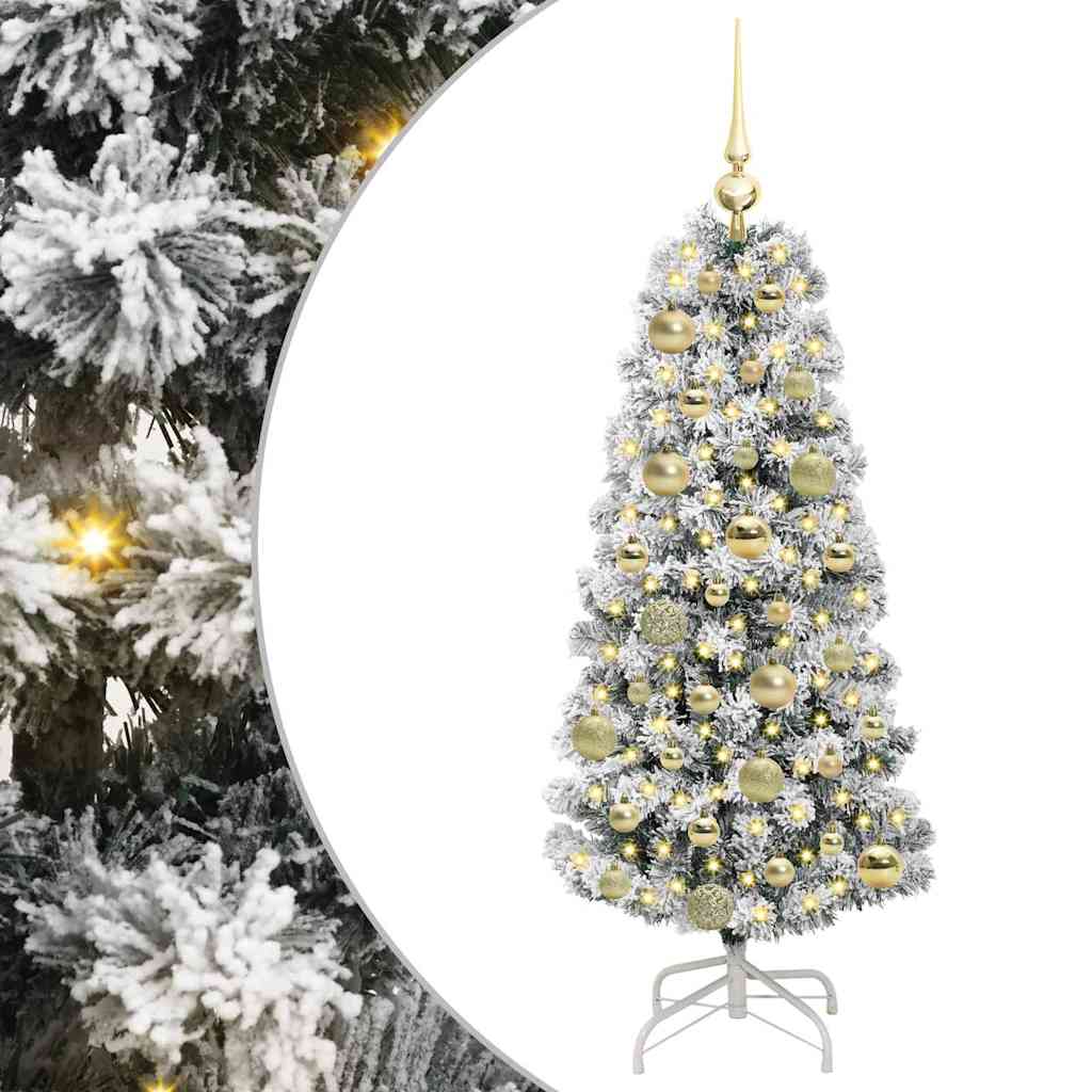 Vidaxx albero di Natale pieghevole artificiale verde e bianco 120 cm