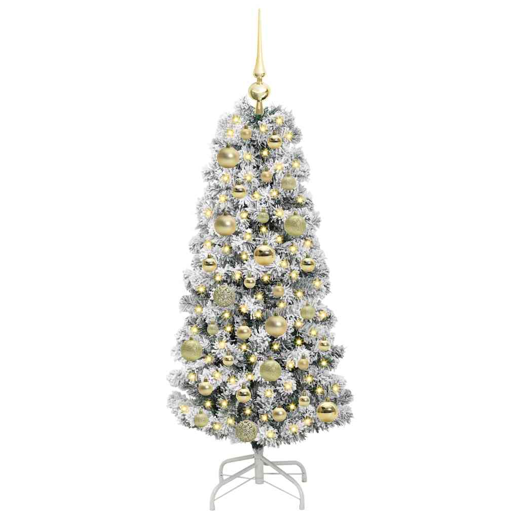 Vidaxl kunstmatige inklapbare kerstboom groen en wit 120 cm