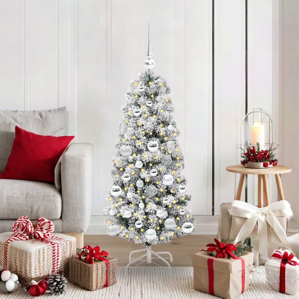 Vidaxx albero di Natale pieghevole artificiale verde e bianco 120 cm
