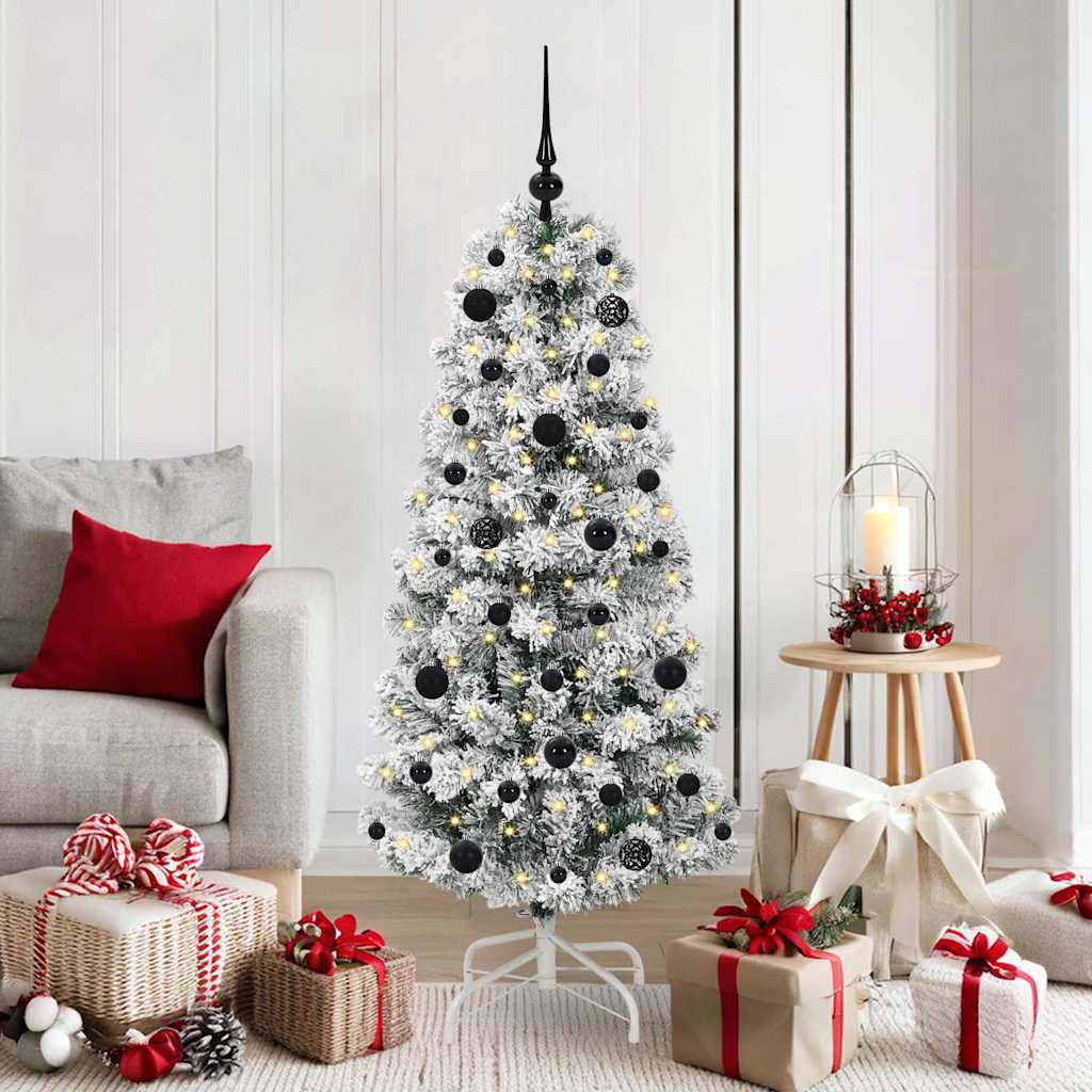 Vidaxx árbol de Navidad artificial plegable verde y blanco 150 cm