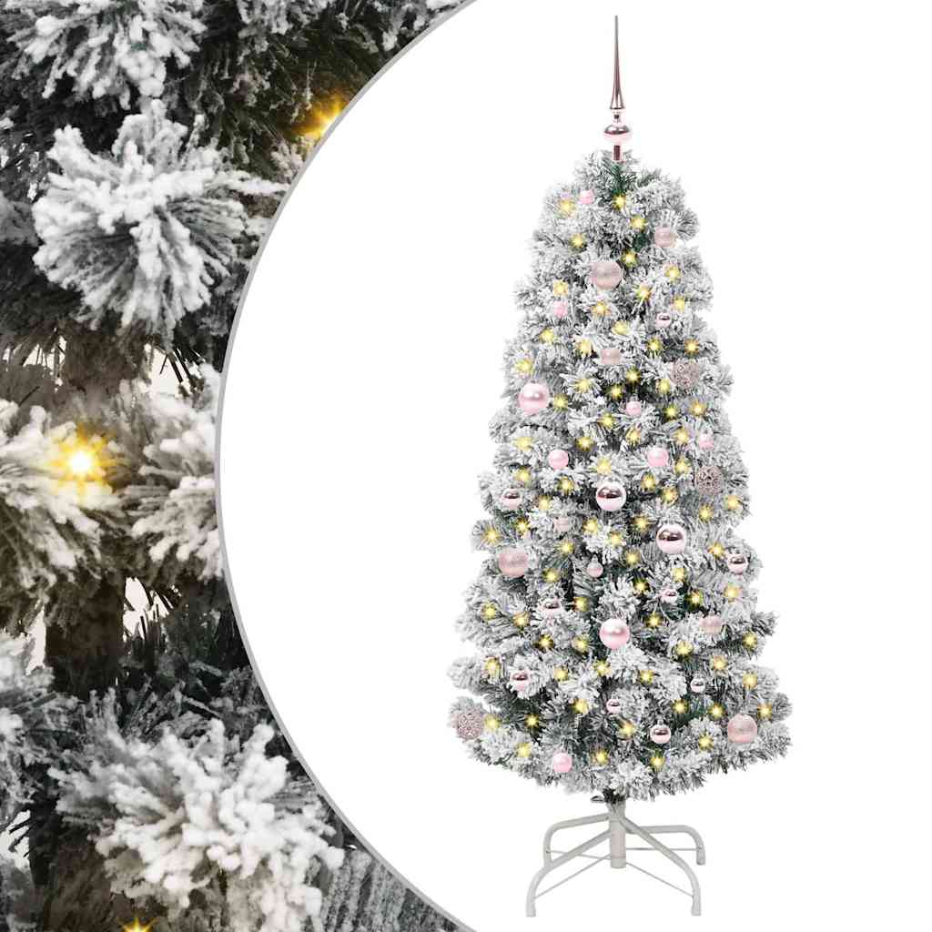 Vidaxx árbol de Navidad artificial plegable verde y blanco 150 cm