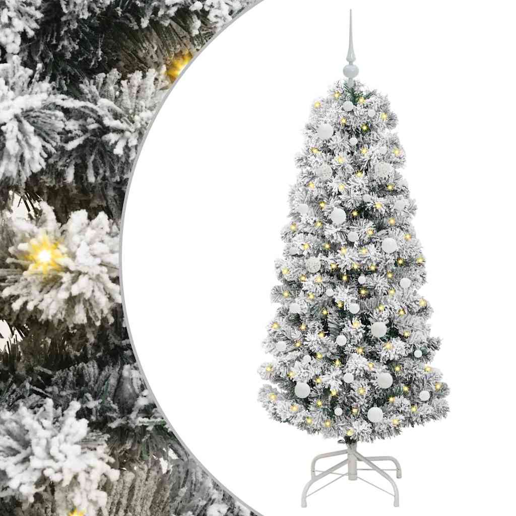 Vidaxx árbol de Navidad artificial plegable verde y blanco 150 cm