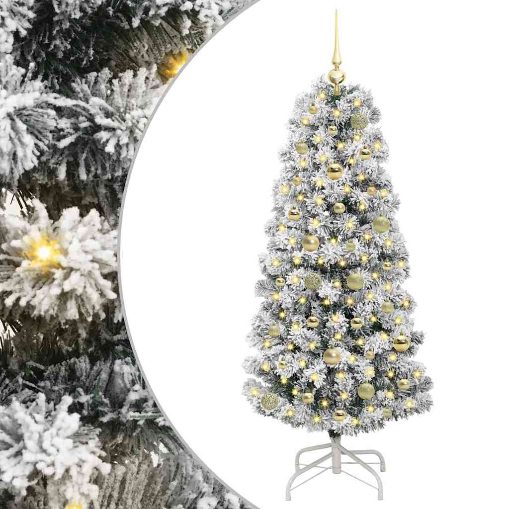 Vidaxx árbol de Navidad artificial plegable verde y blanco 150 cm