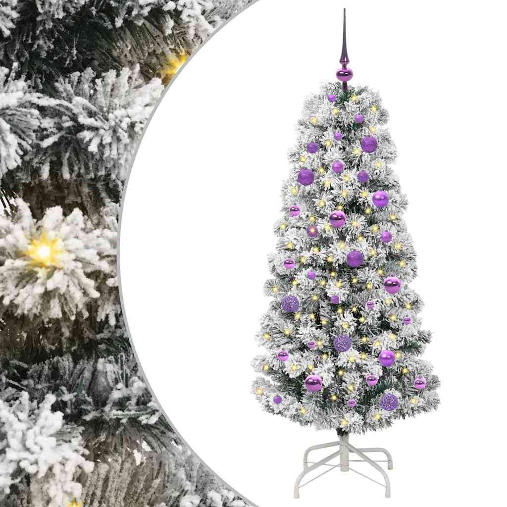 Vidaxx árbol de Navidad artificial plegable verde y blanco 150 cm