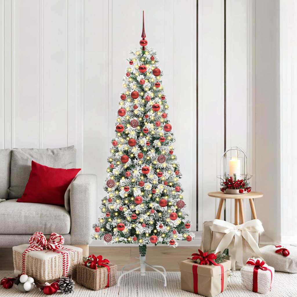 Vidaxx árbol de Navidad artificial plegable verde y blanco 180 cm