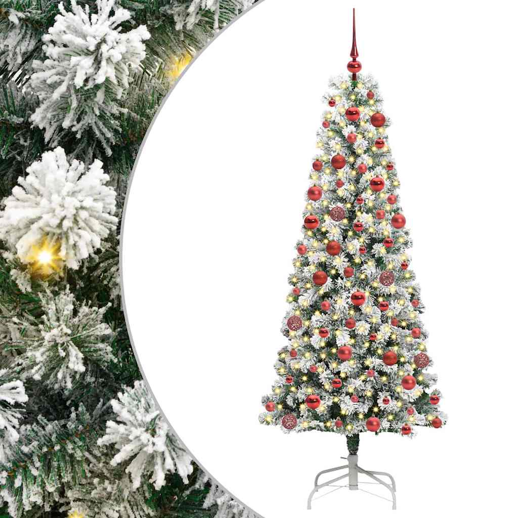 Vidaxx árbol de Navidad artificial plegable verde y blanco 180 cm