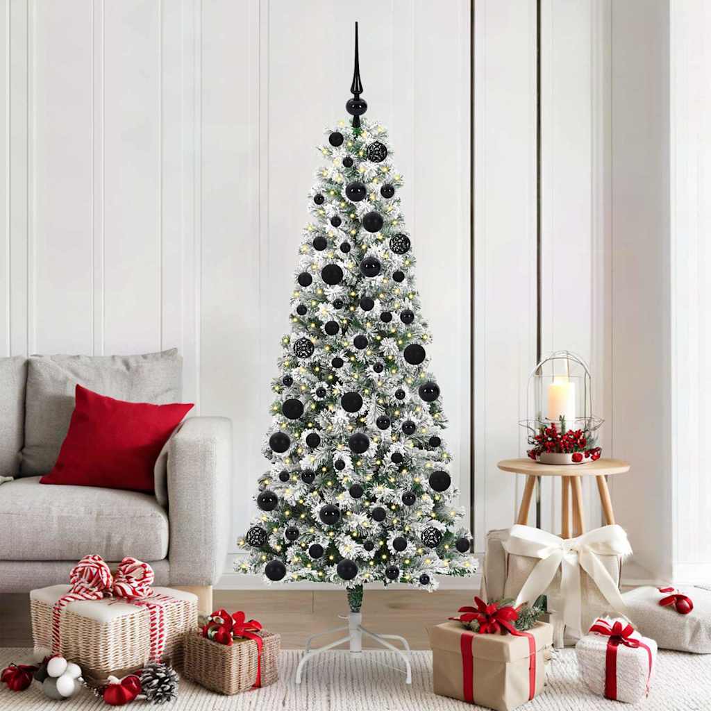 Vidaxx árbol de Navidad artificial plegable verde y blanco 180 cm