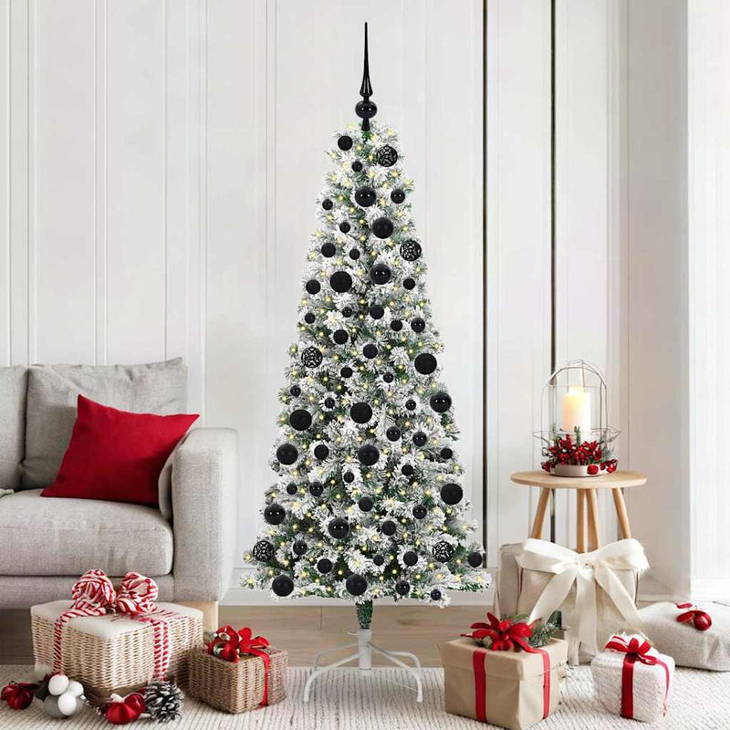 Vidaxx árbol de Navidad artificial plegable verde y blanco 180 cm