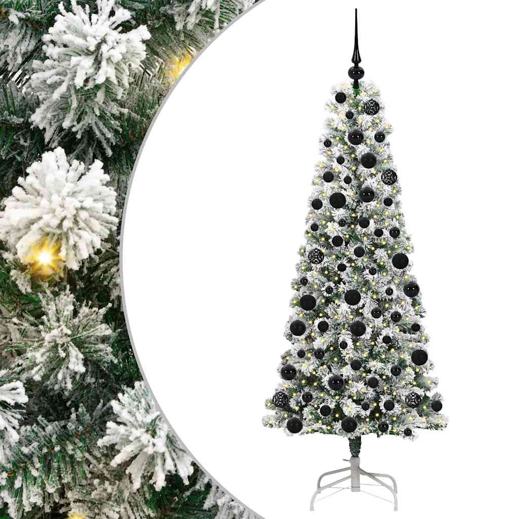 Vidaxx árbol de Navidad artificial plegable verde y blanco 180 cm